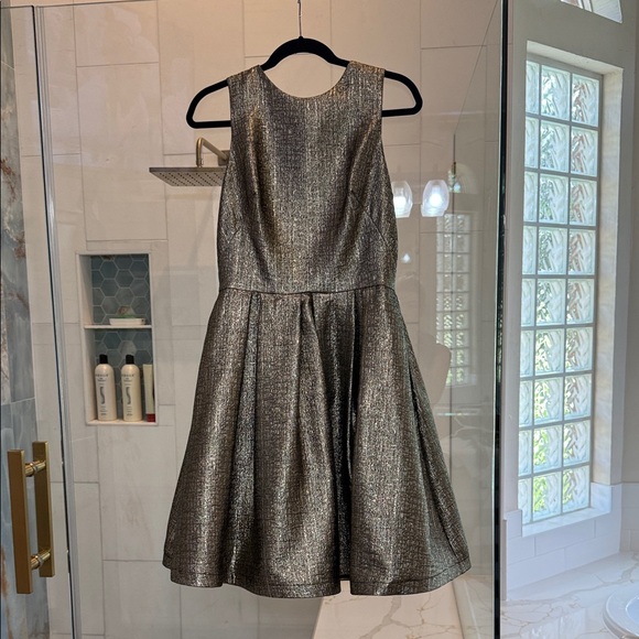 Elegant Sleeveless Metallic Mini Dress - Picture 8 of 9